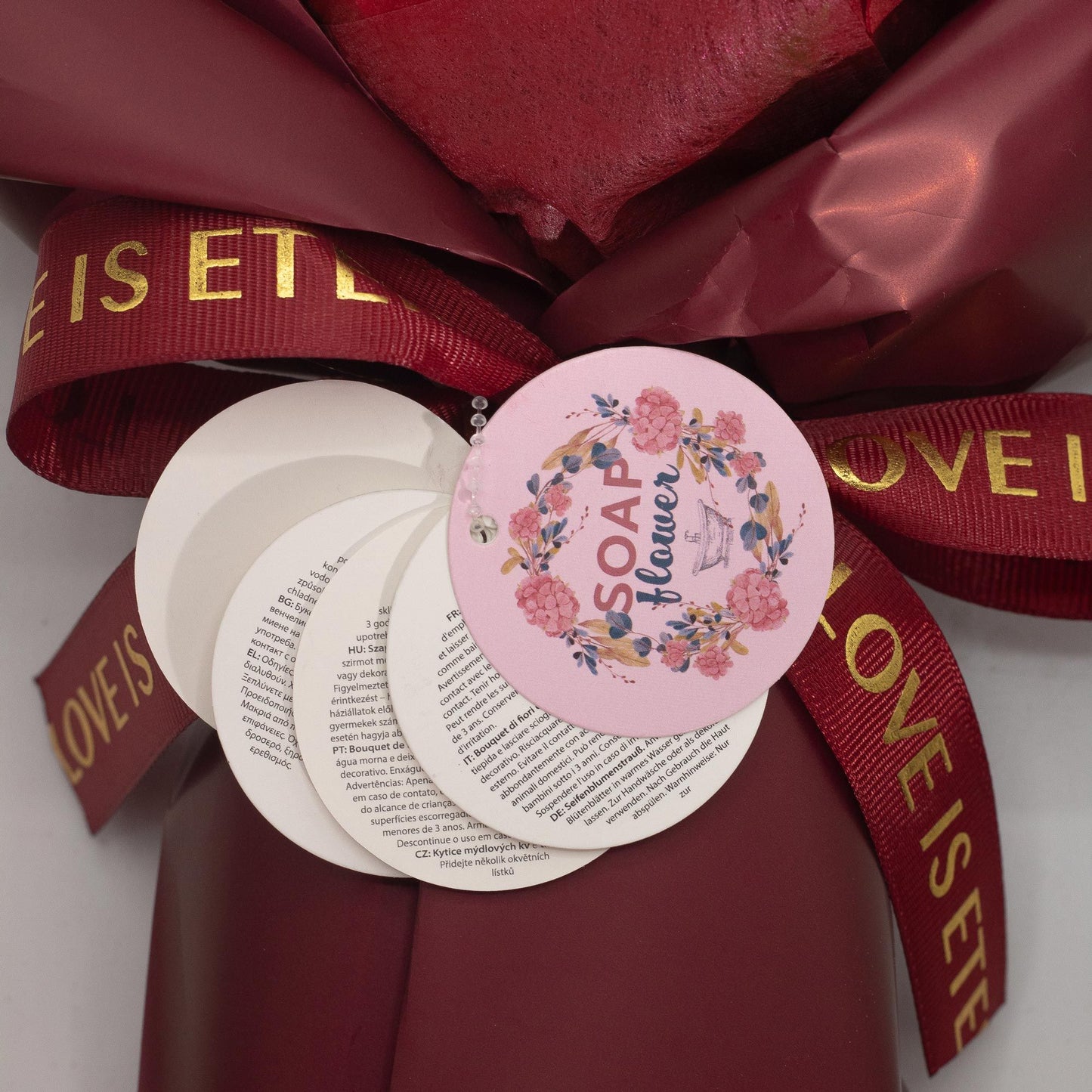 Ramo grande de rosas rojas - El amor es eterno -  Tarjeta de regalo
