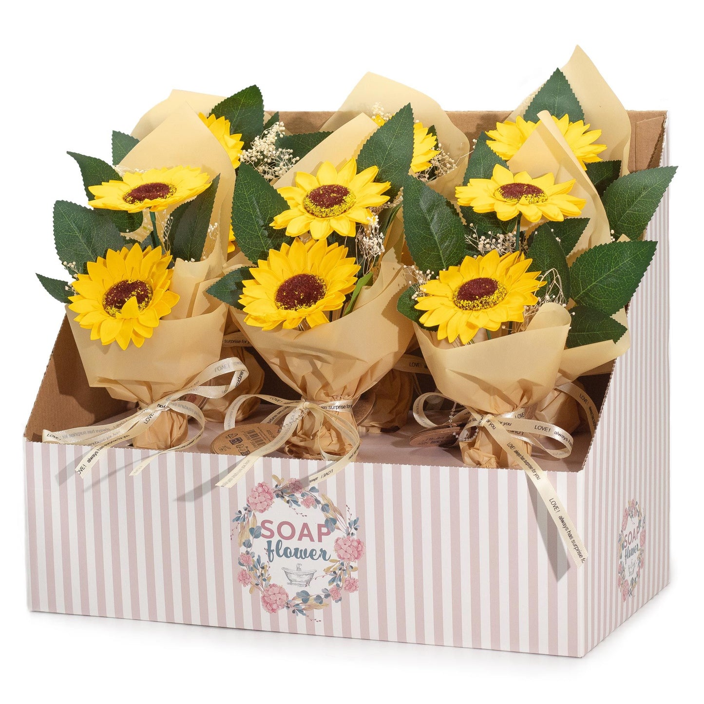 Flor de jabón - Ramo de dos girasoles